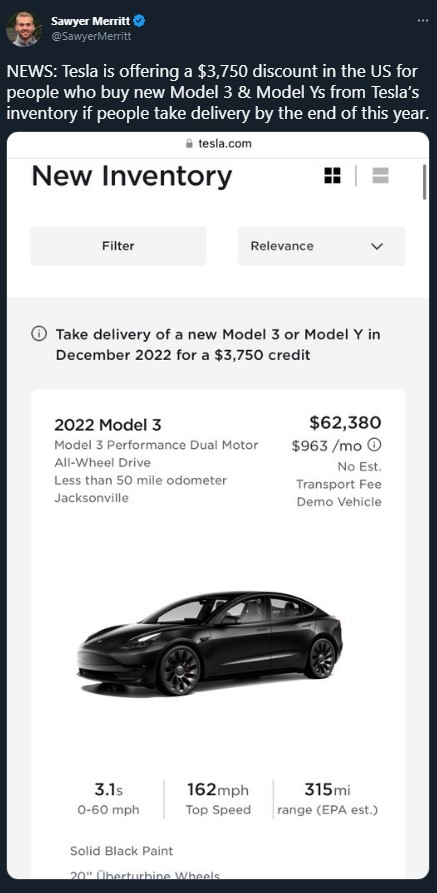 Khách hàng Sawyer Merrit của Tesla chia sẽ hình ảnh khi mua Model 3  trên Twitter